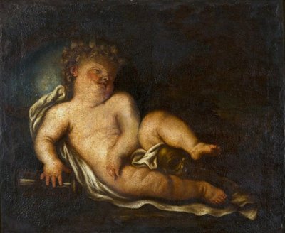 Infancia con atributos de vida y muerte de Elisabetta Sirani